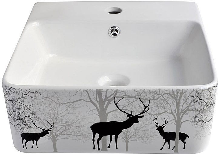 Раковина Bronze de Luxe Black Deer 1060BD 42х40 см керамика