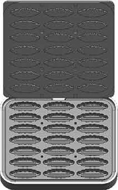 Форма для тарталетницы Kocateq DHTartmatic Plate 97 (овальные, верхний Ø 103 мм, нижний Ø 96 мм, 21 шт.)