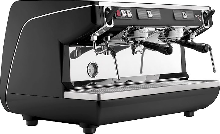 Кофемашина Nuova Simonelli Appia Life 2Gr S черная, высокие группы, экономайзер, полуавтомат