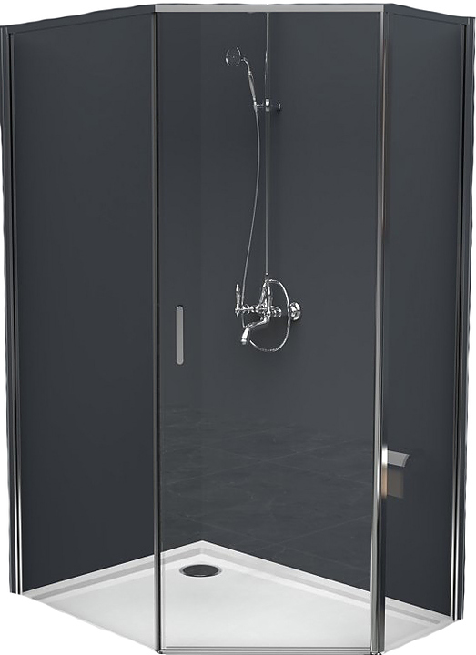 Уголок душевой BelBagno UNO-195-PH-1-100/80-C-Cr 100x80x195 см, прозрачное стекло