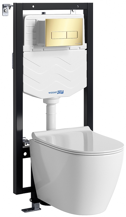 Система инсталляции с унитазом Wasserkraft Vils 56TLT.010.ME.PG03.H001 золото глянцевое