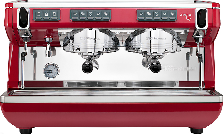 Кофемашина Nuova Simonelli Appia Life 2Gr V красная, высокие группы, экономайзер, автомат