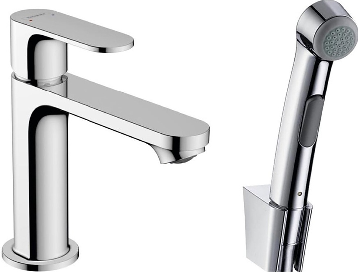 Смеситель для раковины с гигиеническим душем Hansgrohe Rebris S 110 72215000