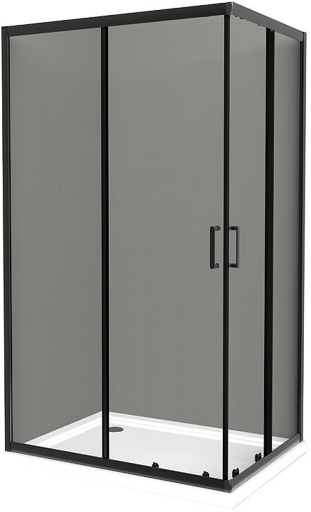 Уголок душевой BelBagno UNO-195-AH-2-120/90-C-NERO 120x90x195 см, стекло прозрачное