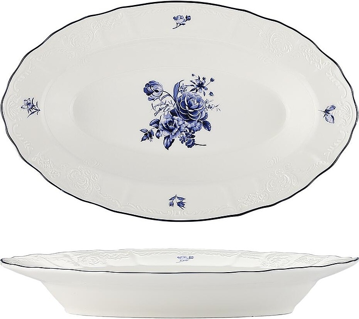 Блюдо овальное P.L. Proff Cuisine Blue Flower 81222033 252х157 мм