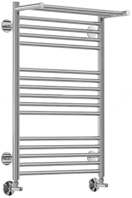 Полотенцесушитель водяной Terminus Аврора 16П Ду 25 (1/2") ВР 50х78 см, с полочкой, нижнее подключение