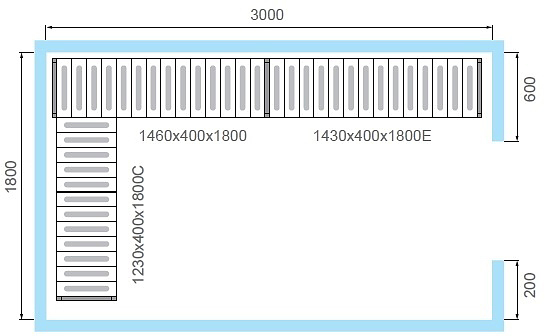 Комплект стеллажей POLAIR для КХН‑11,02 (вариант 1, 5 ярусов)