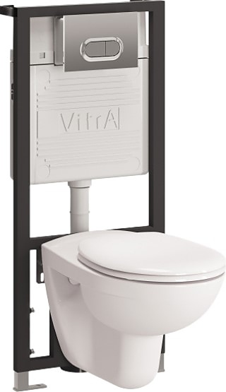 Унитаз подвесной с инсталляцией и сиденьем Vitra Normus 9773B003-7203