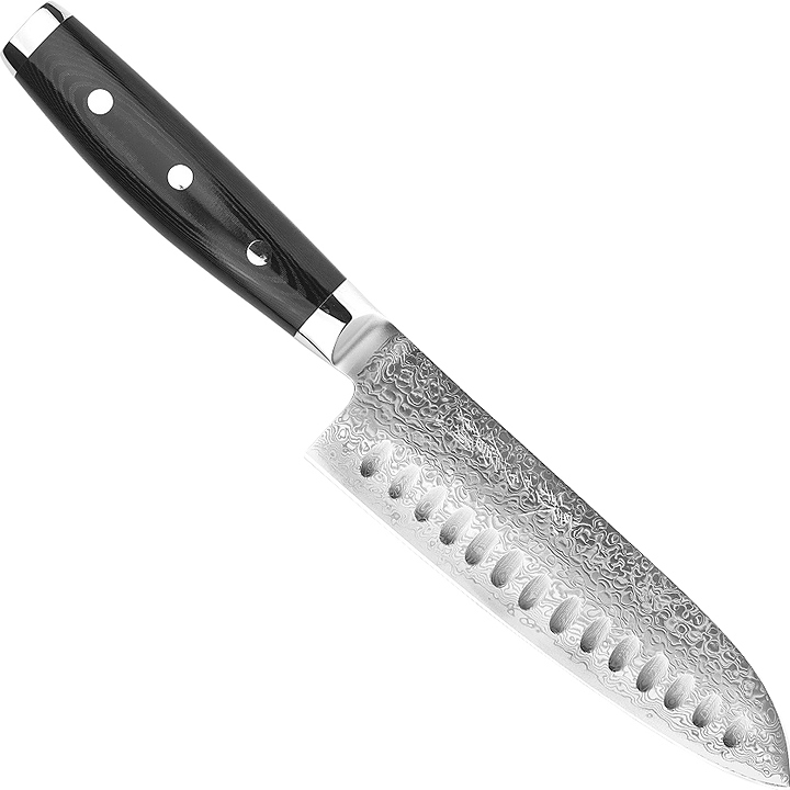 Нож кухонный YAXELL GOU Santoku YA37001G с углублениями на лезвии