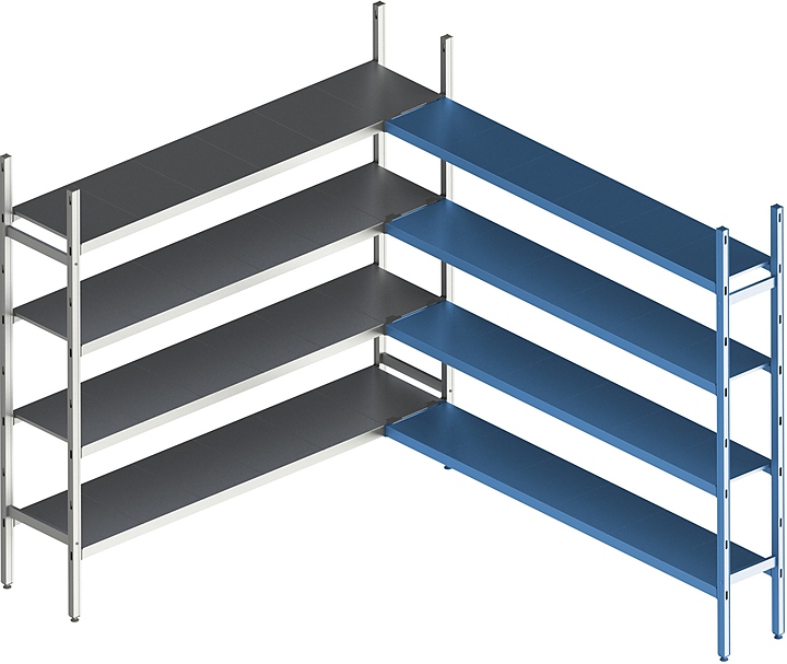 Стеллаж модульный угловой дополнительный POLAIR LOAD.ME INOX 18AL.4IN30.18C
