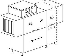 Туннельная посудомоечная машина Dihr RX 104 SX+XP+DR64