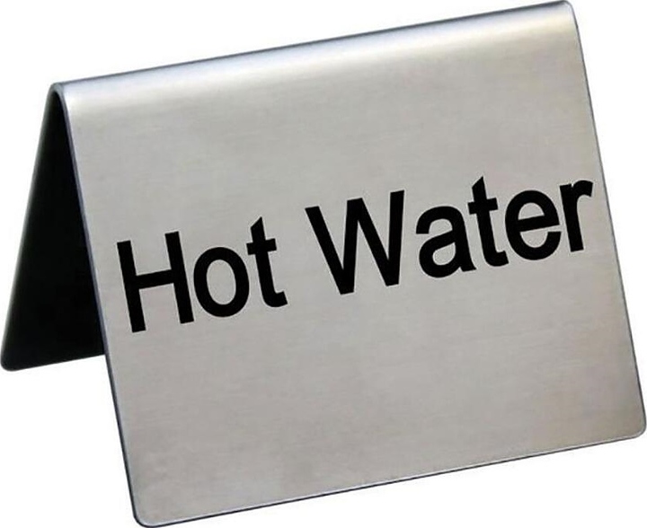 Табличка настольная P.L. Proff Cuisine TS-HW "Hot Water" 5х4 см (сталь)