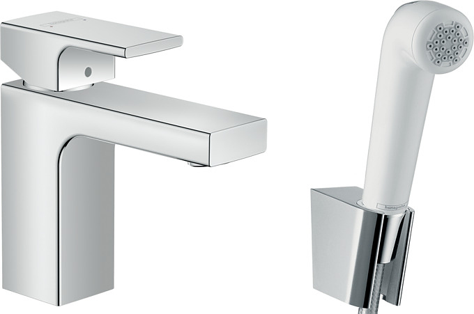 Смеситель для раковины с гигиеническим душем Hansgrohe Vernis Shape 71216000