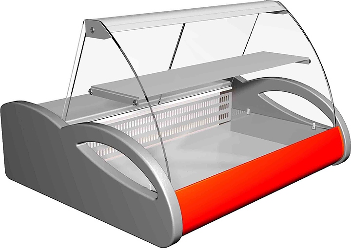 Витрина холодильная Carboma A87 SM 1,0-1 (ВХС-1,0 Арго) 0011-3020, красно-серая