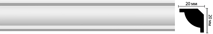 Плинтус потолочный гладкий Decomaster D132 ДМ (20x20x2000 мм)