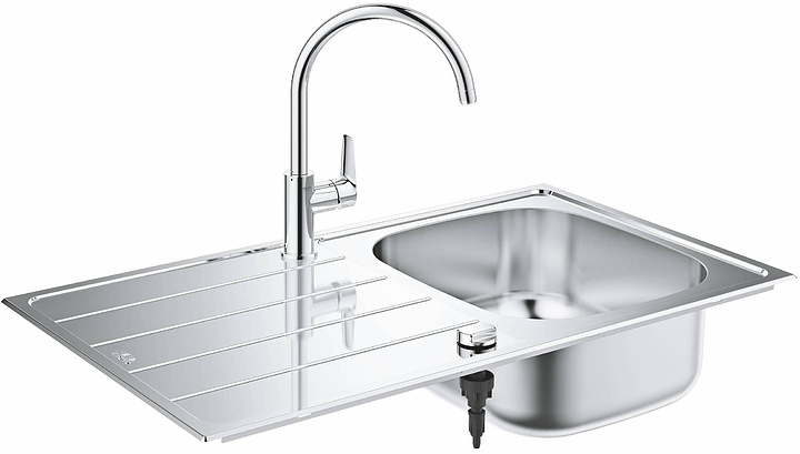 Мойка кухонная со смесителем Grohe K200 45-S 31562SD1 1.0 86х50 см, хром