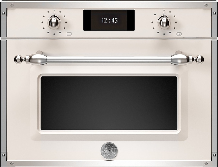 Духовой шкаф Bertazzoni F457HERMWTAX комбинированный с СВЧ, слоновая кость с хромированной фурнитурой