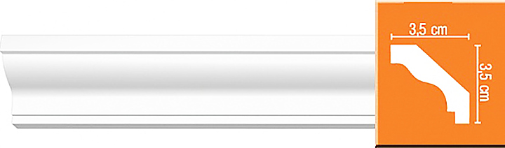Плинтус потолочный гладкий Decomaster 96230 (35x35x2400 мм)