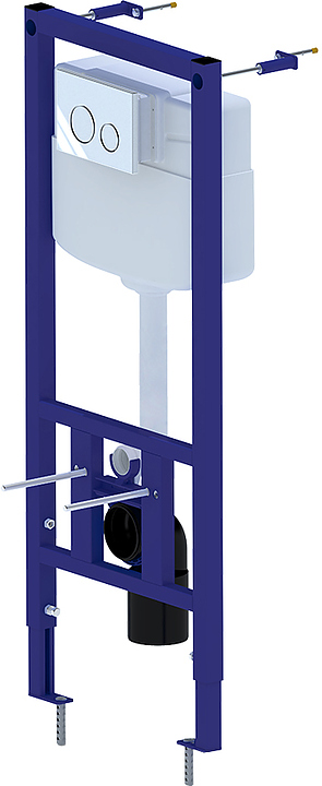Система инсталляции для подвесного унитаза АНИ Пласт WCP1131 (WC1110+WP1310) с панелью смыва,  хром глянцевый