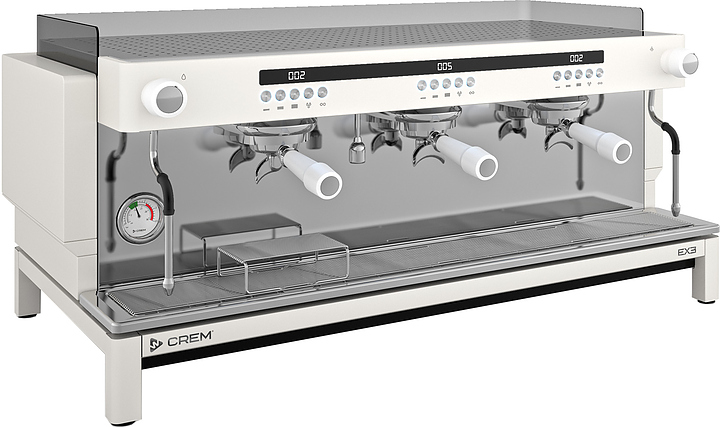 Кофемашина Crem EX3 3GR Display TA белая, высокие группа