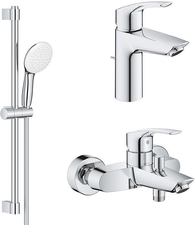 Комплект смесителей с душевым гарнитуром Grohe Eurosmart 123570 хром