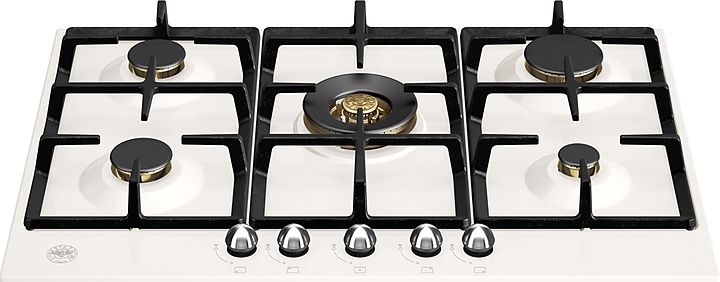 Варочная панель Bertazzoni P755CHERAX газовая, слоновая кость с хромированной фурнитурой