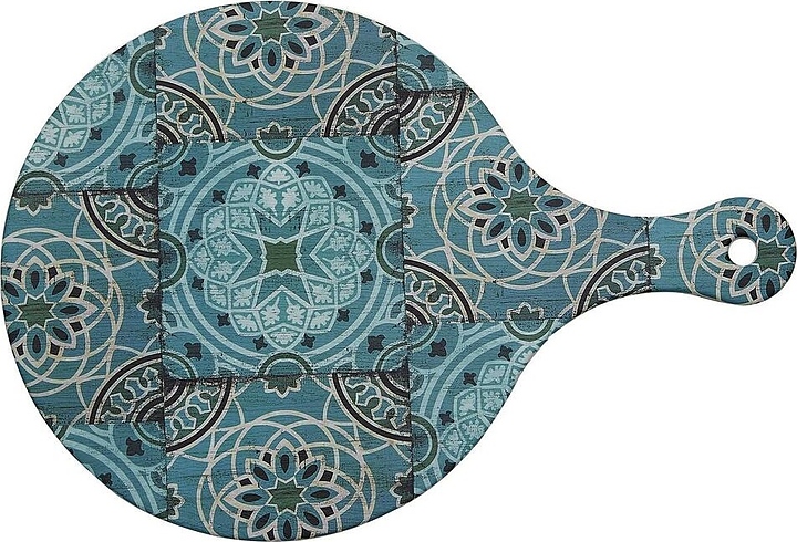 Доска сервировочная P.L. Proff Cuisine 45610-TAI Damask Blue 37х25х1,8 см (меламин) круглая