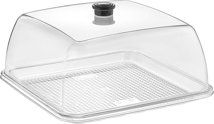 Крышка для подноса Gastroplast 28х28 см h=12,5 см (поликарбонат) прозрачная