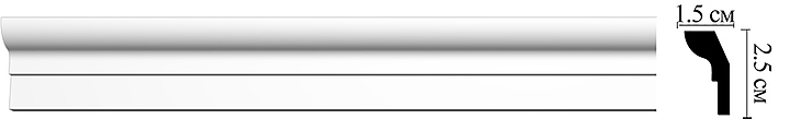 Плинтус потолочный гладкий Decomaster D111 ДМ (25x15x2000 мм)