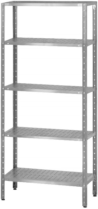 Стеллаж полочный Mecon Base СПЛб 600х600х1600 мм, перфорированные полки, 5 шт.