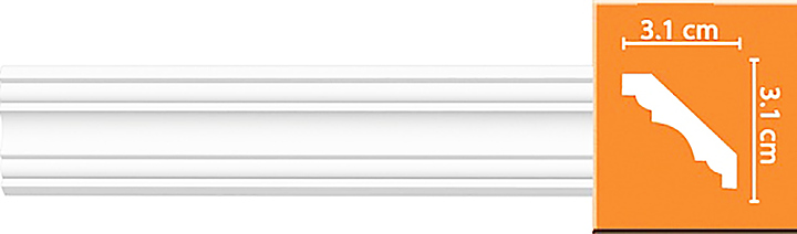 Плинтус потолочный гладкий Decomaster 96681F (31x31x2400 мм)