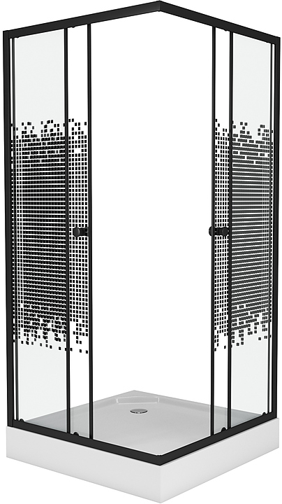 Уголок душевой Niagara NG-009-14Q BLACK 90х90х195 см