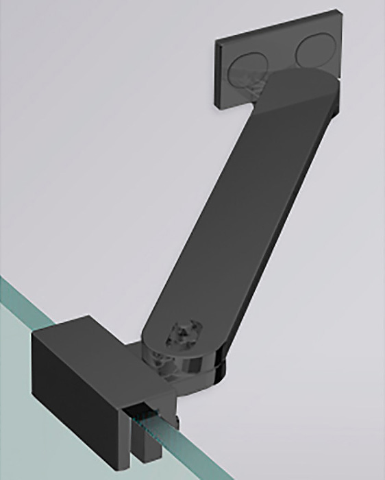 Угловой кронштейн Novellini R80LOU450-H, 45 см, чёрный матовый