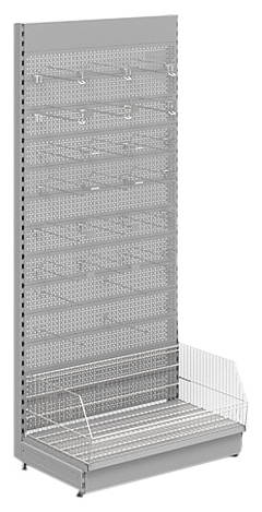 Стеллаж пристенный STAHLER (CRYSPI) Praktish L=665, H=2300 (перфорированный)