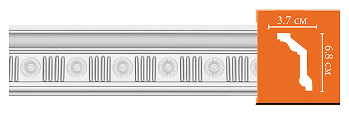 Плинтус потолочный с рисунком Decomaster DT 88151 (68x37x2400 мм)