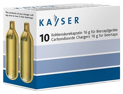 Баллончики для пивной станции Kayser 1109 10 шт. 16 г (углекислый газ)