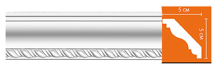 Плинтус потолочный с рисунком Decomaster 95638 (50x50x2400 мм)