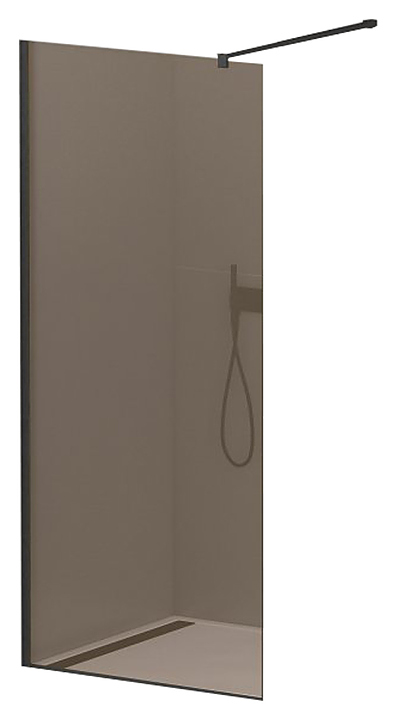 Перегородка душевая CEZARES LIBERTA-L-1-100-BR-NERO 100х195 см, стекло бронза, профиль черный