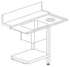 Стол для грязной посуды Dihr Т 50 F SX (левый)