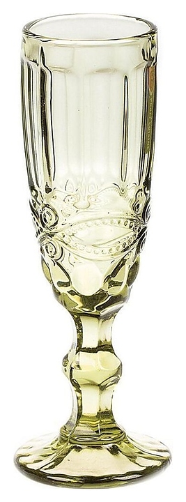 Набор бокалов флюте для шампанского P.L. Proff Cuisine BarWare Green Glass SR04720SC/BHA6 (6 шт.) 150 мл зеленые