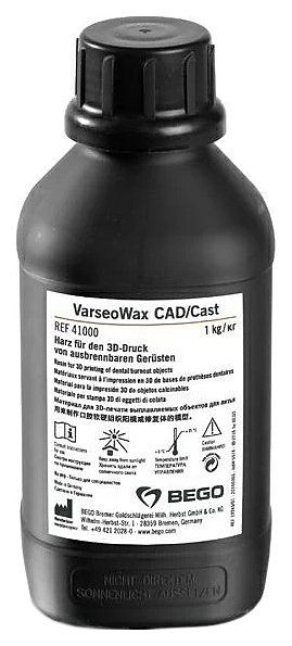 Фотополимер для печати выгораемых конструкций Bego VarseoWax CAD/Cast, 1000 г.