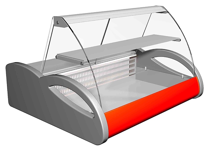Витрина холодильная Carboma A87 SV 1,0-1 (ВХСн-1,0 Арго) 0011-3020, красно-серая