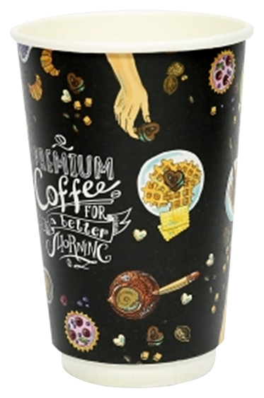 Стакан бумажный Флексознак 400 мл Premium Coffee (320 шт.)