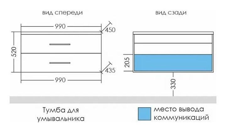 Санта омега 100 тумба с раковиной подвесная белая