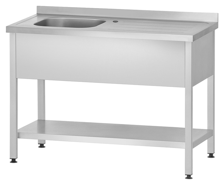 Ванна моечная Mecon Profi Inox РПЦп 1200х600х860 мм (1 м/о левое 500х400х250 мм) ножка профильная
