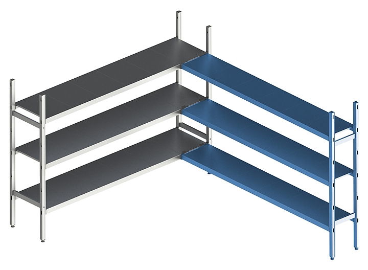 Стеллаж модульный угловой дополнительный POLAIR LOAD.ME INOX 21AL.3IN30.07C