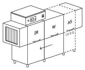 Туннельная посудомоечная машина Dihr RX 246 DX+DDE+HR10+DR99+SAN деление на 2 части