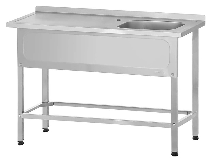 Ванна моечная Mecon Norma Inox РПЦн 1200х700х860 мм (1 м/о правое 500х500х300 мм) ножка профильная