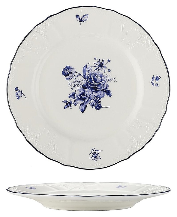 Тарелка десертная P.L. Proff Cuisine Blue Flower 81222026 210х210 мм