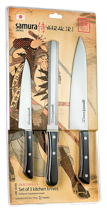 Набор кухонных ножей Samura Harakiri SHR-0230B/K -  в интернет .